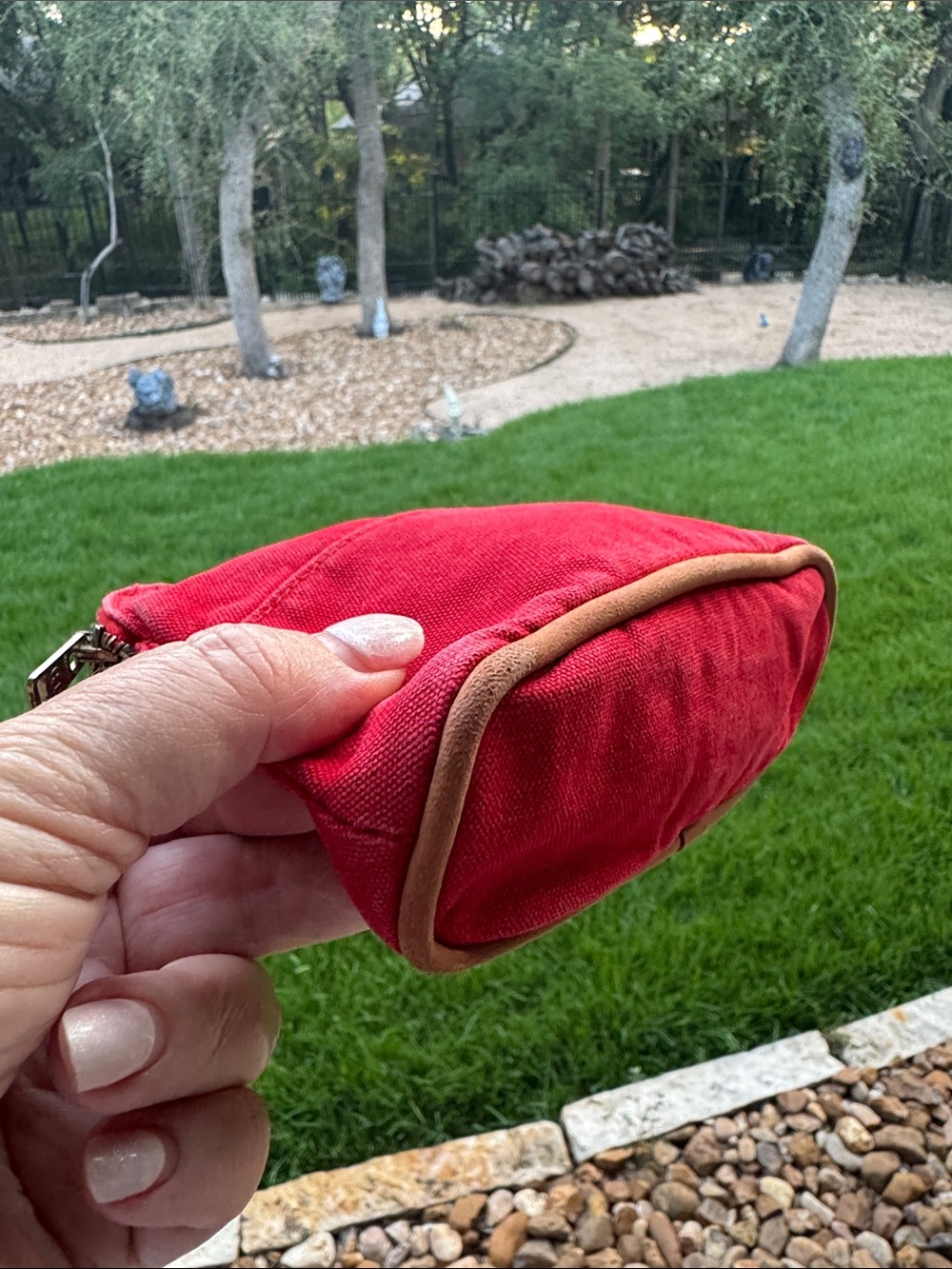 Hermes Bolide Red Canvas Pouch - Picture 4 of 13